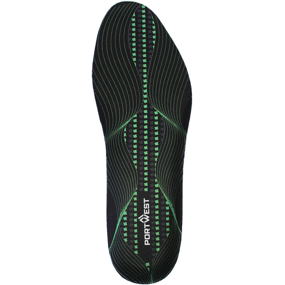 Gel Cushion & Arch Support Insole in Black/Green