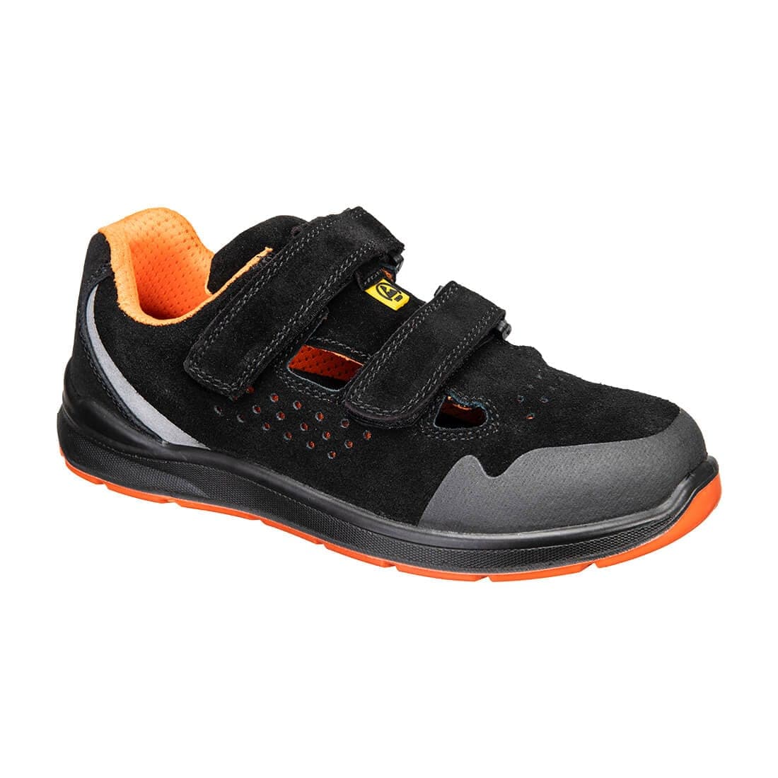 Steel Cow Suede Sandal S1P ESD SR FO in Black