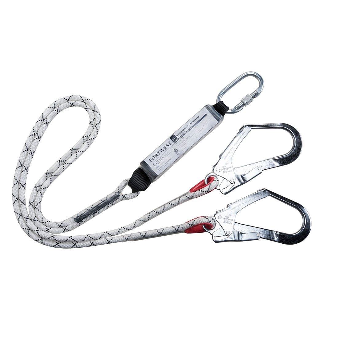 Double Kernmantle 1.8m Lanyard With Shock Absorber in White