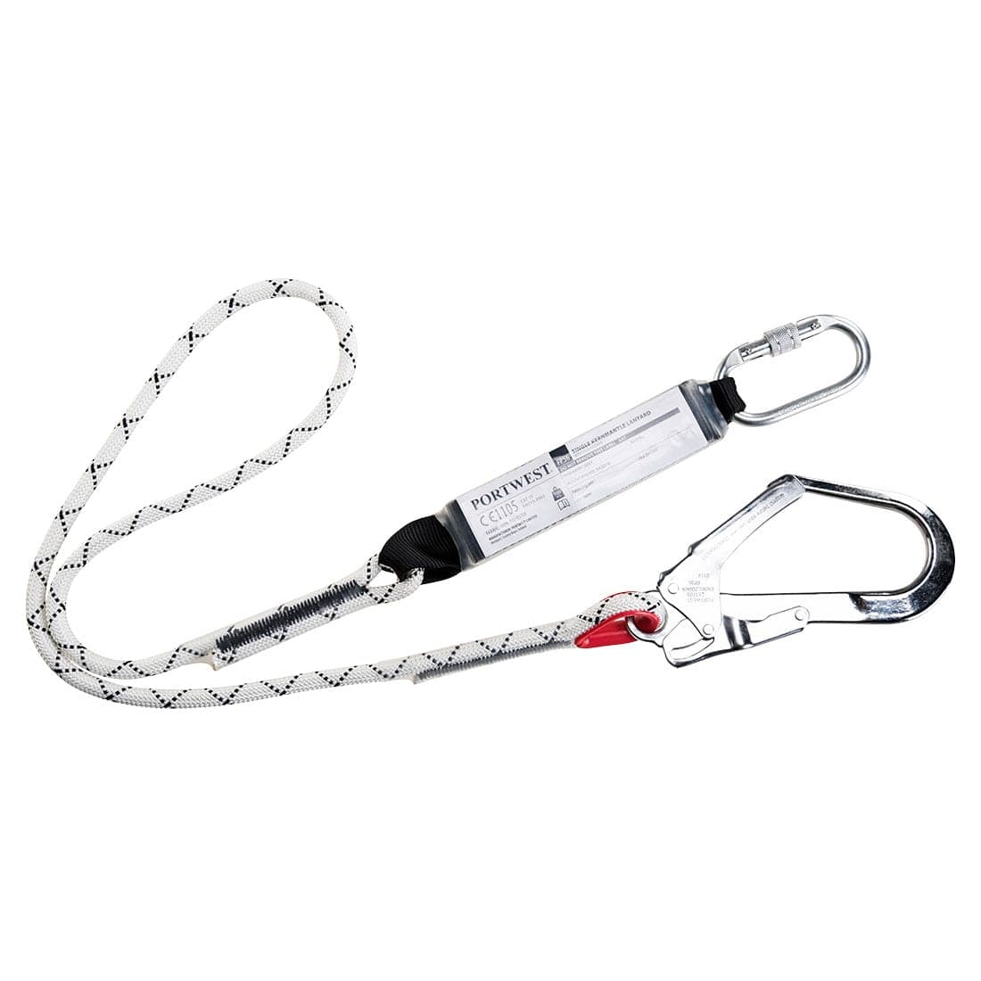 Single Kernmantle 1.8m Lanyard With Shock Absorber in White