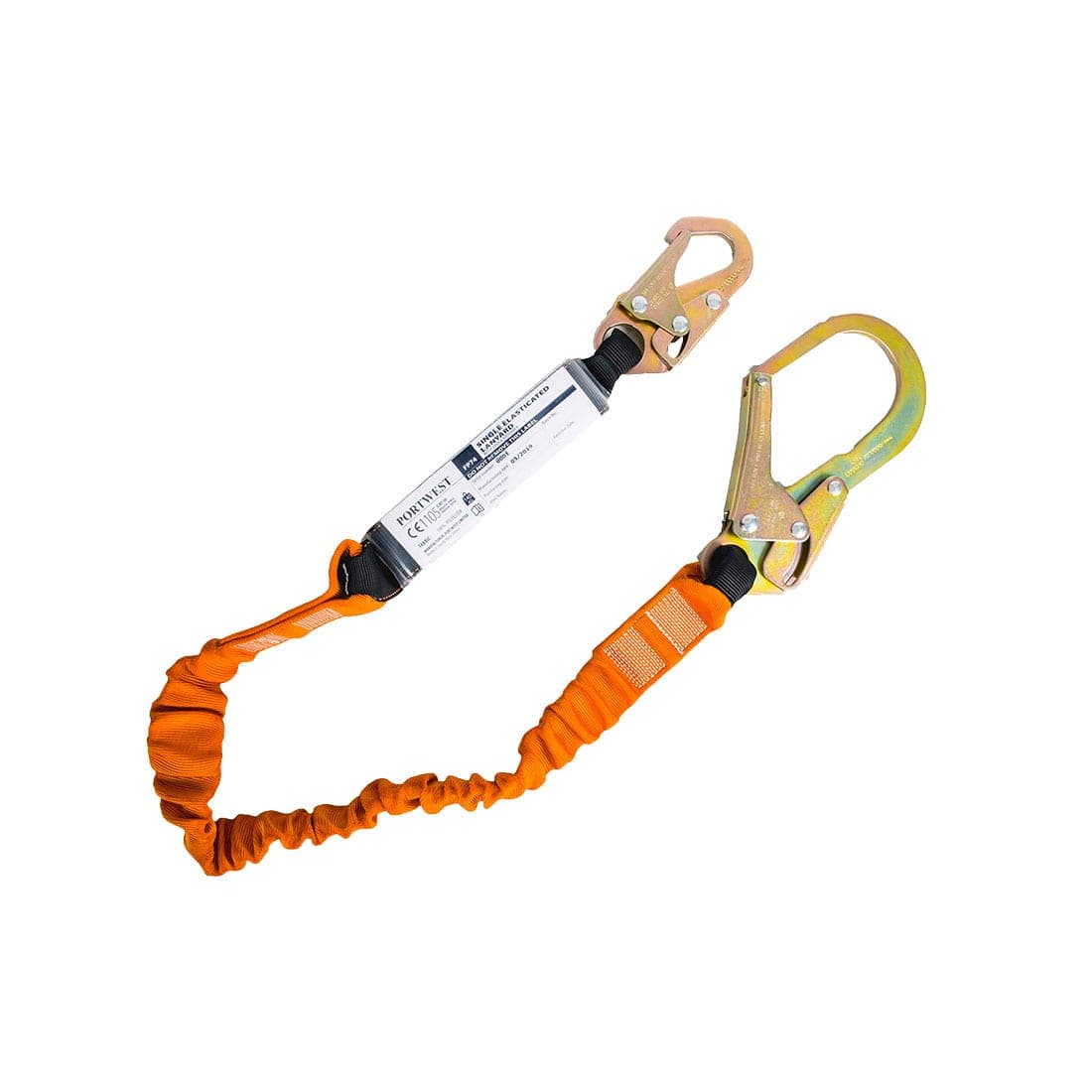 Single 140kg 1.8m Lanyard with Shock Absorber in Black/Orange