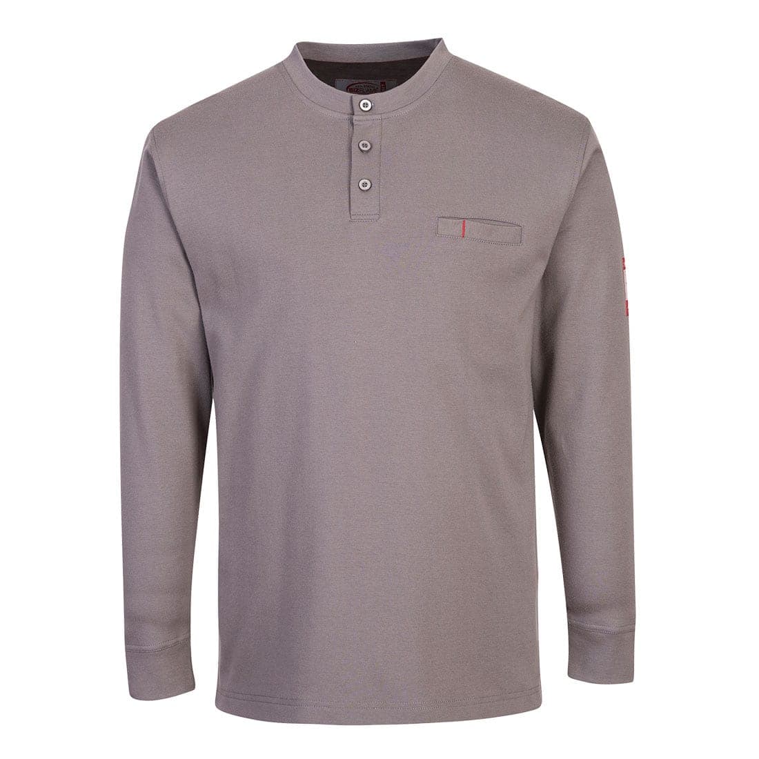 Bizflame Knit FR Long Sleeve Henley in Grey