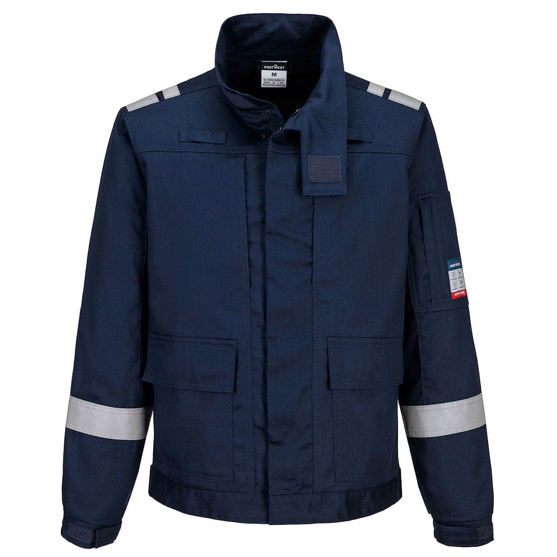 Bizflame Work Lightweight Stretch Panelled FR Jacket in Navy