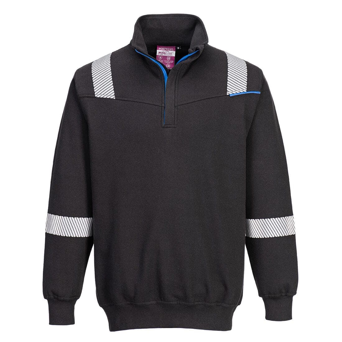 WX3 Modaflame Knit FR 1/4 Zip Sweatshirt in Black