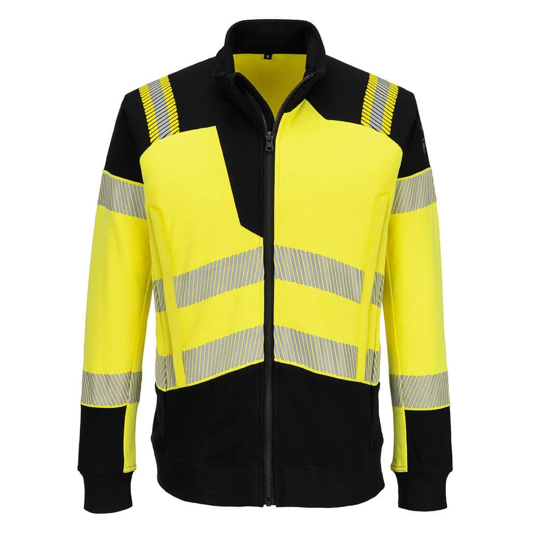 PW3 Modaflame Knit Hi-Vis FR Full Zip Sweatshirt in Yellow/Black