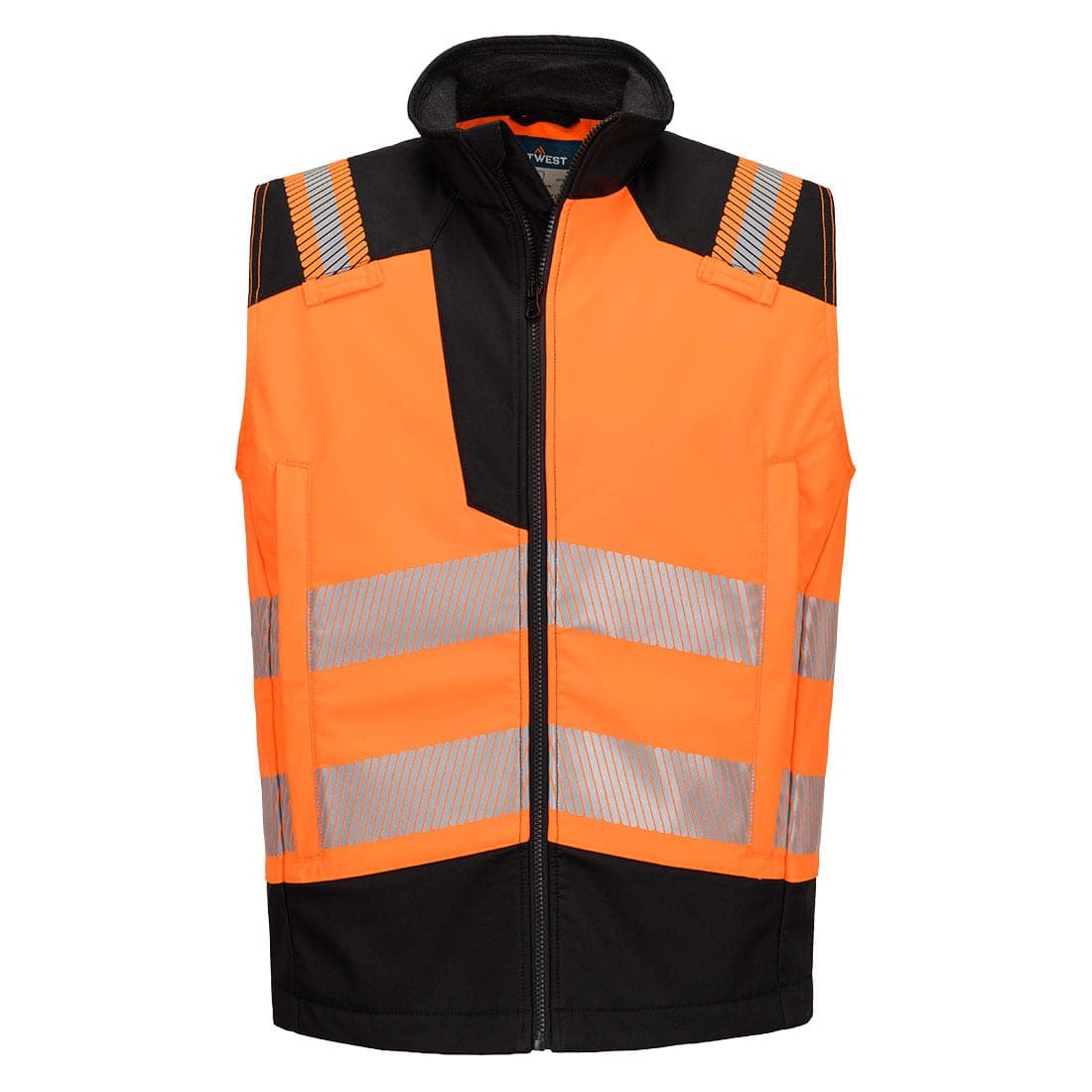 PW3 Modaflame Softshell Hi-Vis FR Gilet in Orange/Black