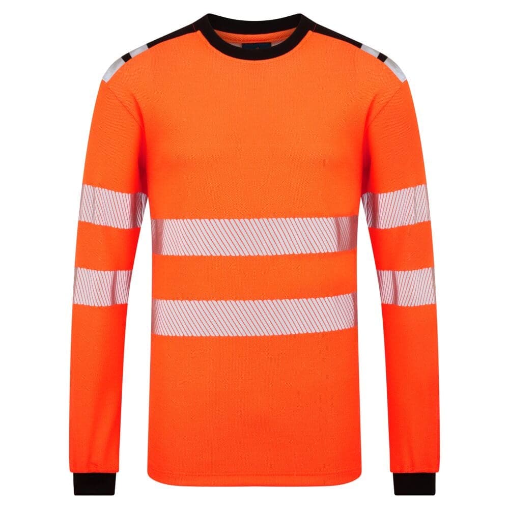 PW3 Modaflame Knit HVO FR Long Sleeve T-Shirt in Orange/Black
