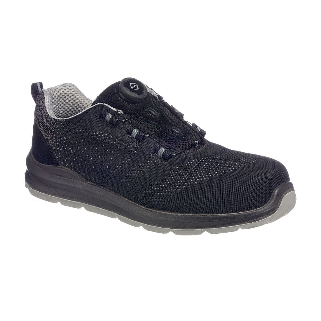 Composite Textile Wire Lace Trainer S1P SRC in Black/Grey