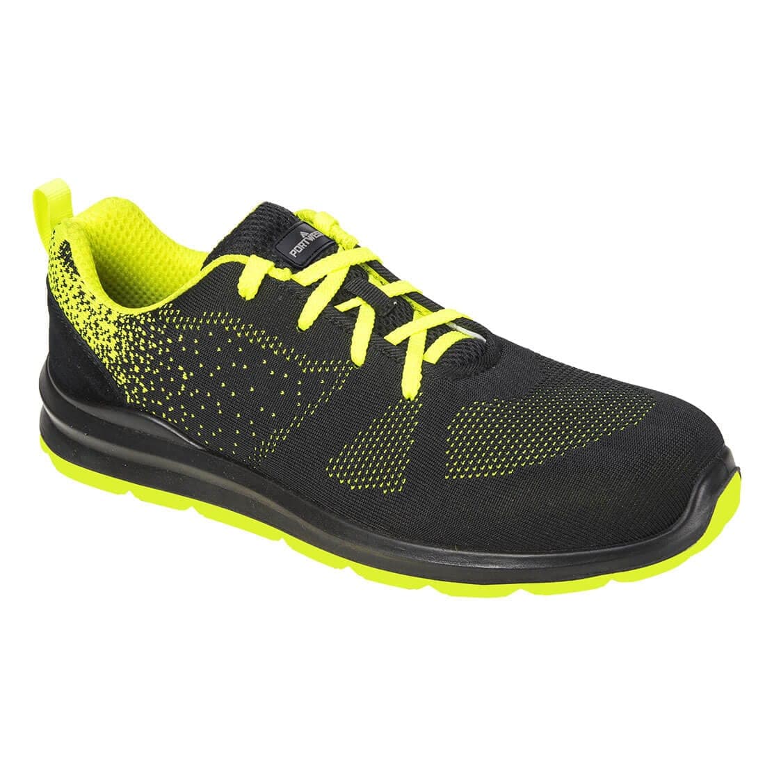 Steel Textile Trainer S1P FO SR in Black/Green