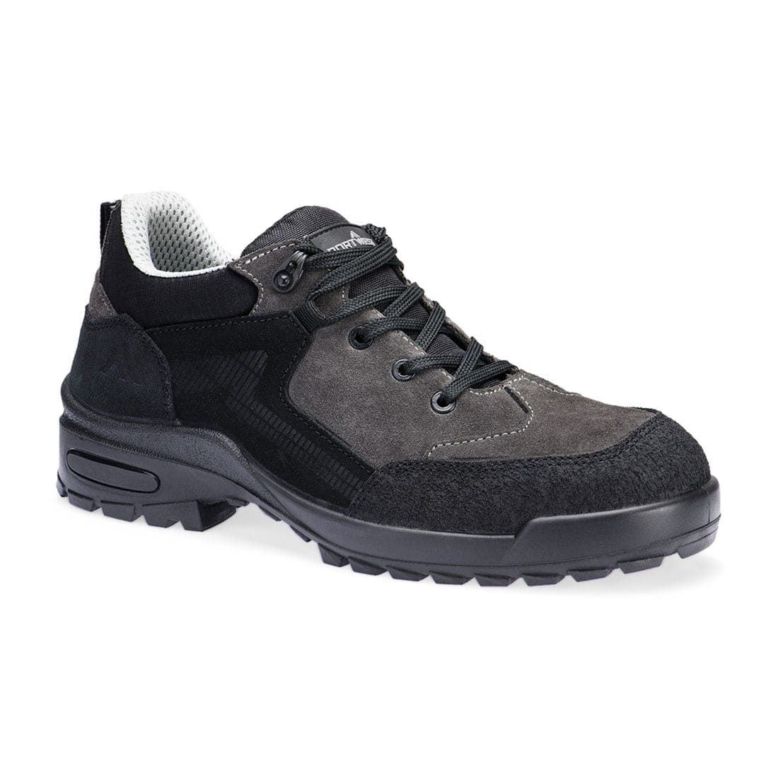 Steel Suede Leather Low Shoe S3L CI FO SR in Black/Grey