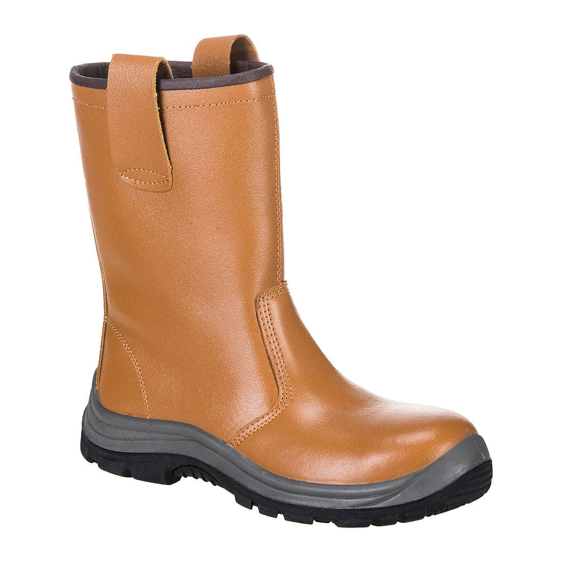 Steel Action Leather Rigger Boot S1P HRO SRC CI in Tan