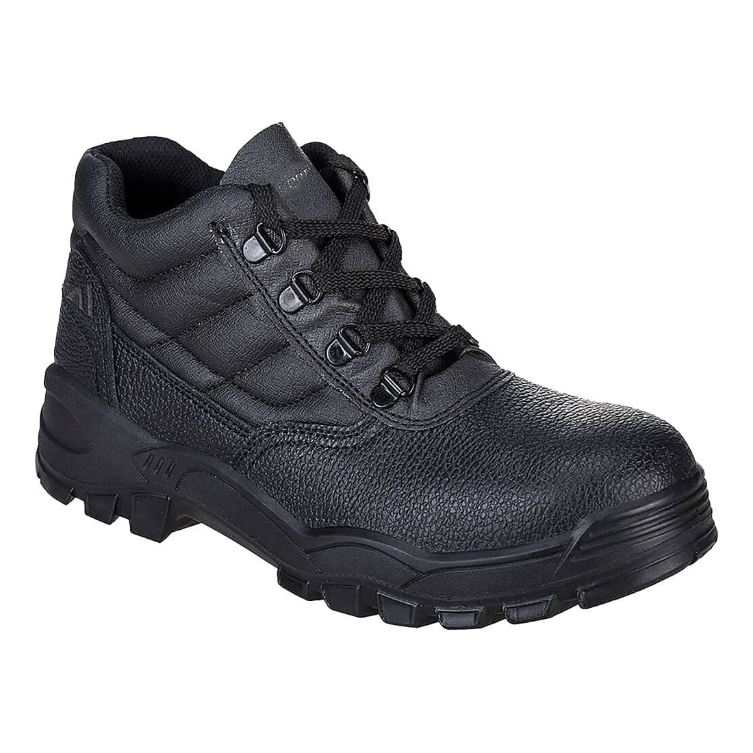 Steel Split Leather Mid Boot S1P SR in Black
