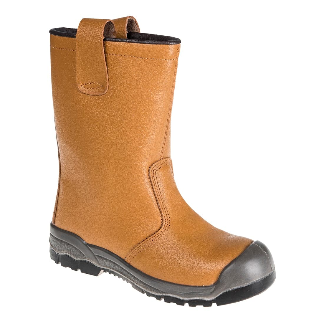 Steel Action Leather Rigger Boot S1P SR in Tan