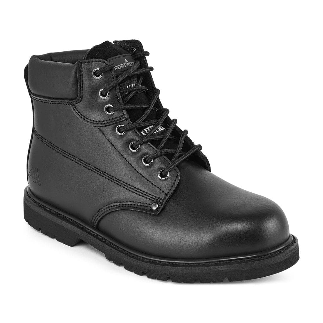 Steel Action Leather Ankle Boot SBP HRO in Black