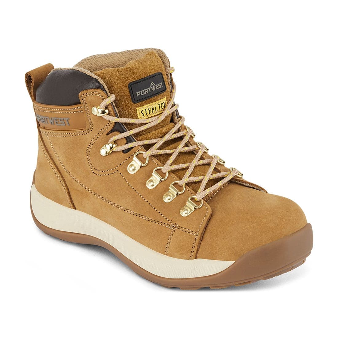 Steel Nubuck Leather Mid Boot SB HRO in Black