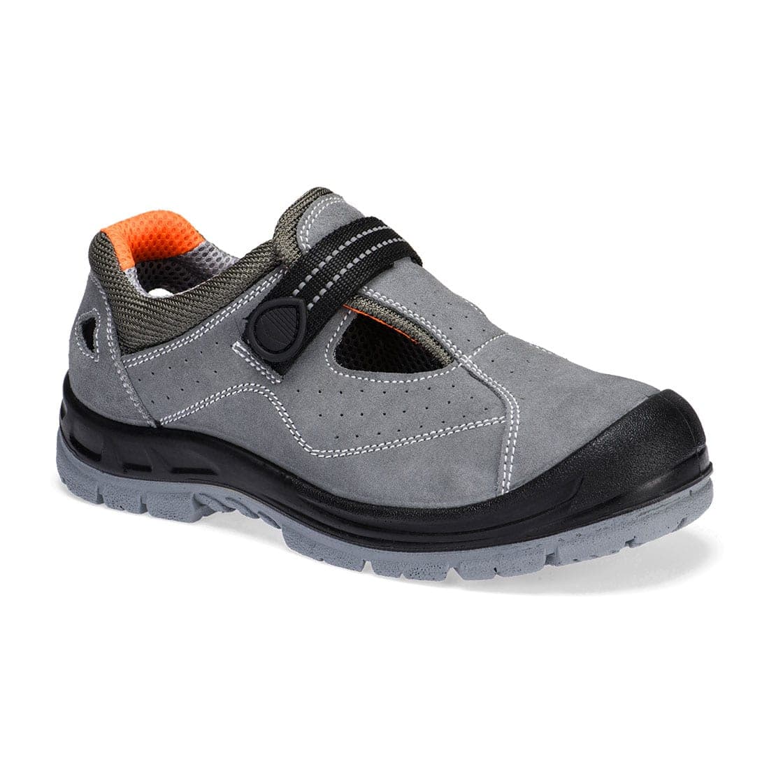 Steel Cow Suede Leather Sandal S1 SR FO in Grey