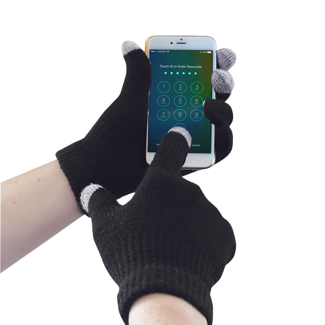 Touchscreen Knit Glove in Black