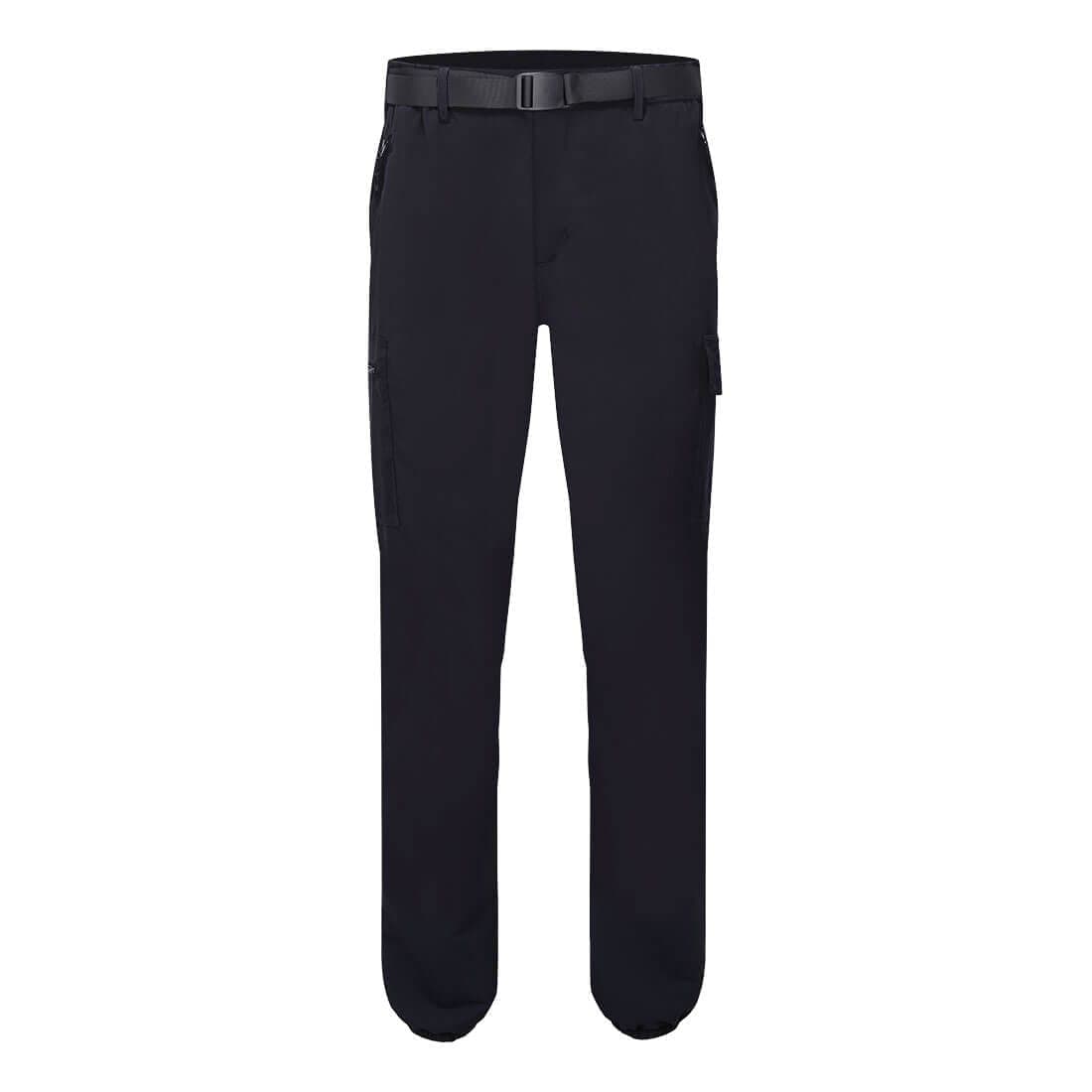 Stretch Lightweight Cuffed Trousers in Black