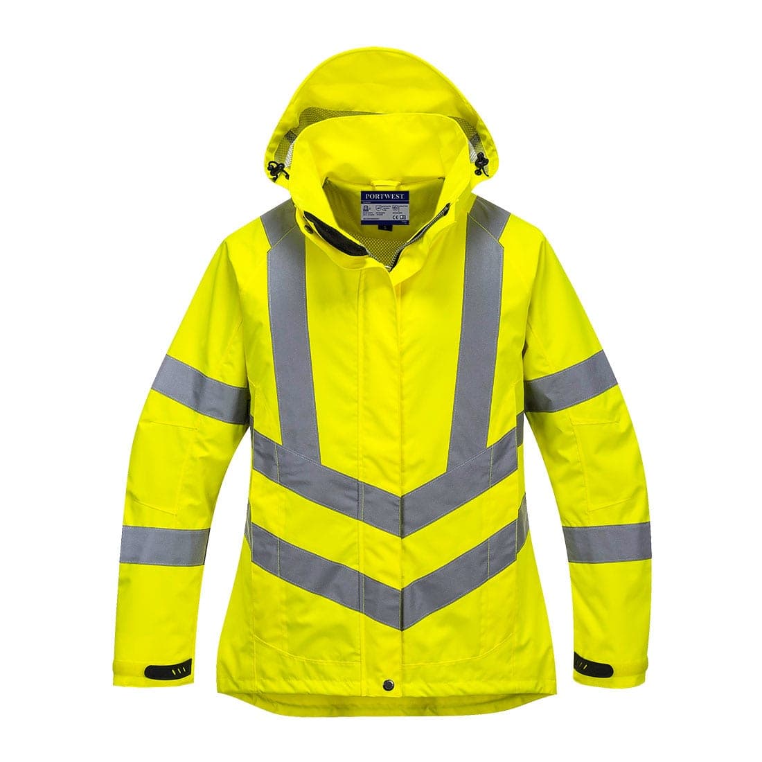 Hi-Vis Women's Breathable Rain Jacket in Yellow