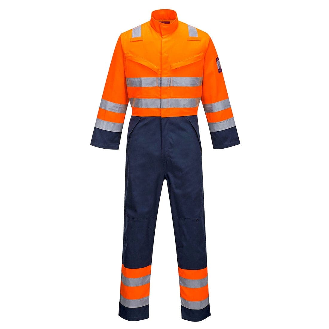 Modaflame Work HVO Multi-Norm Contrast Coverall in Orange/Navy