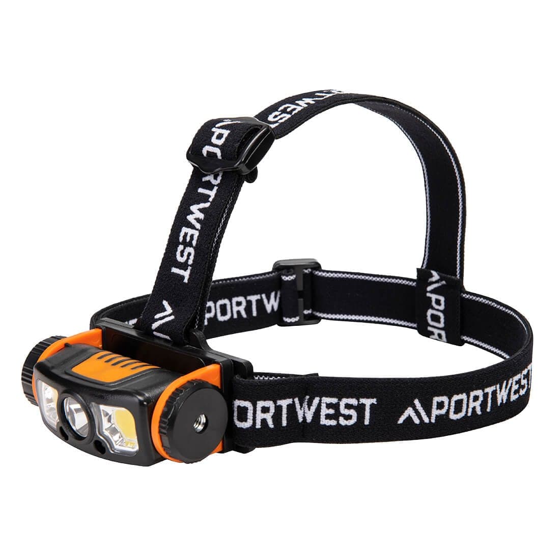 LED motion sensor USB head light in Black/Orange