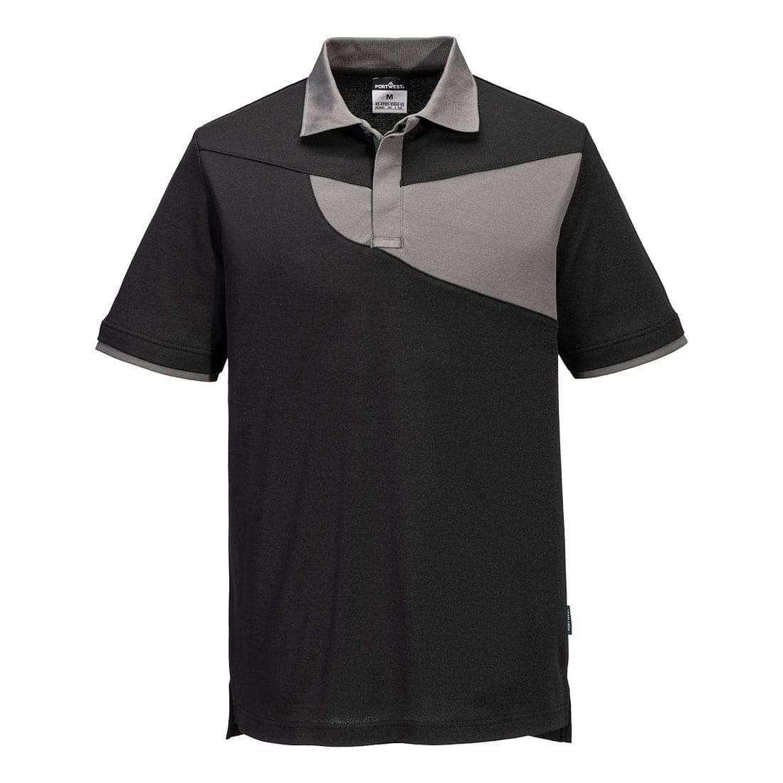Two Tone Polo Shirt S/S in Black/Zoom Grey