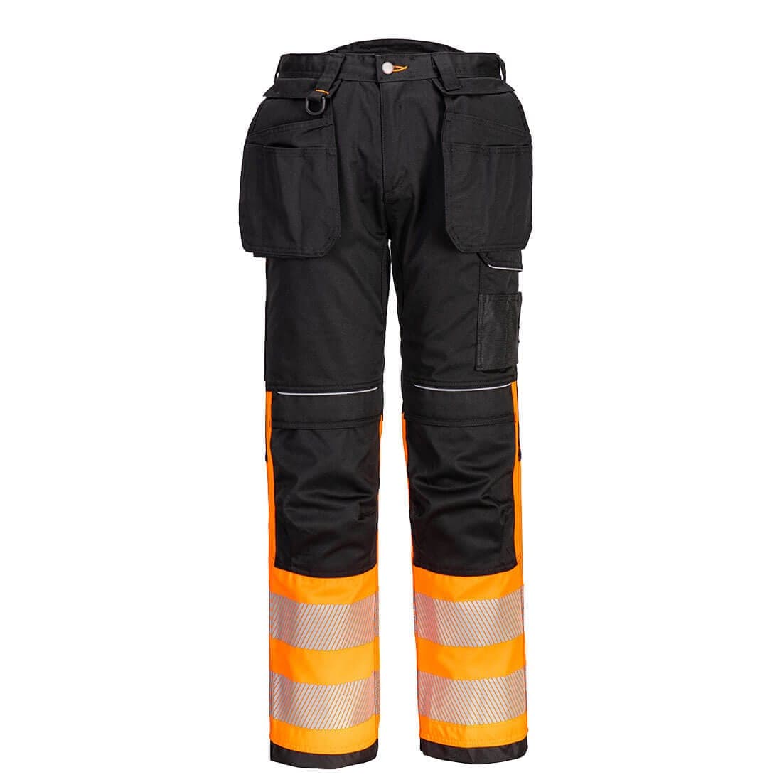 PW3 Hi-Vis Class 1 Holster Pocket Trousers in Orange/Black
