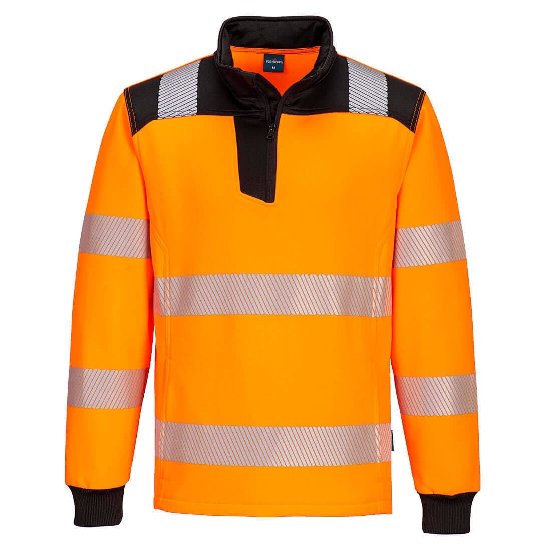 PW3 Hi-Vis 1/4 Zip Sweatshirt in Orange/Black