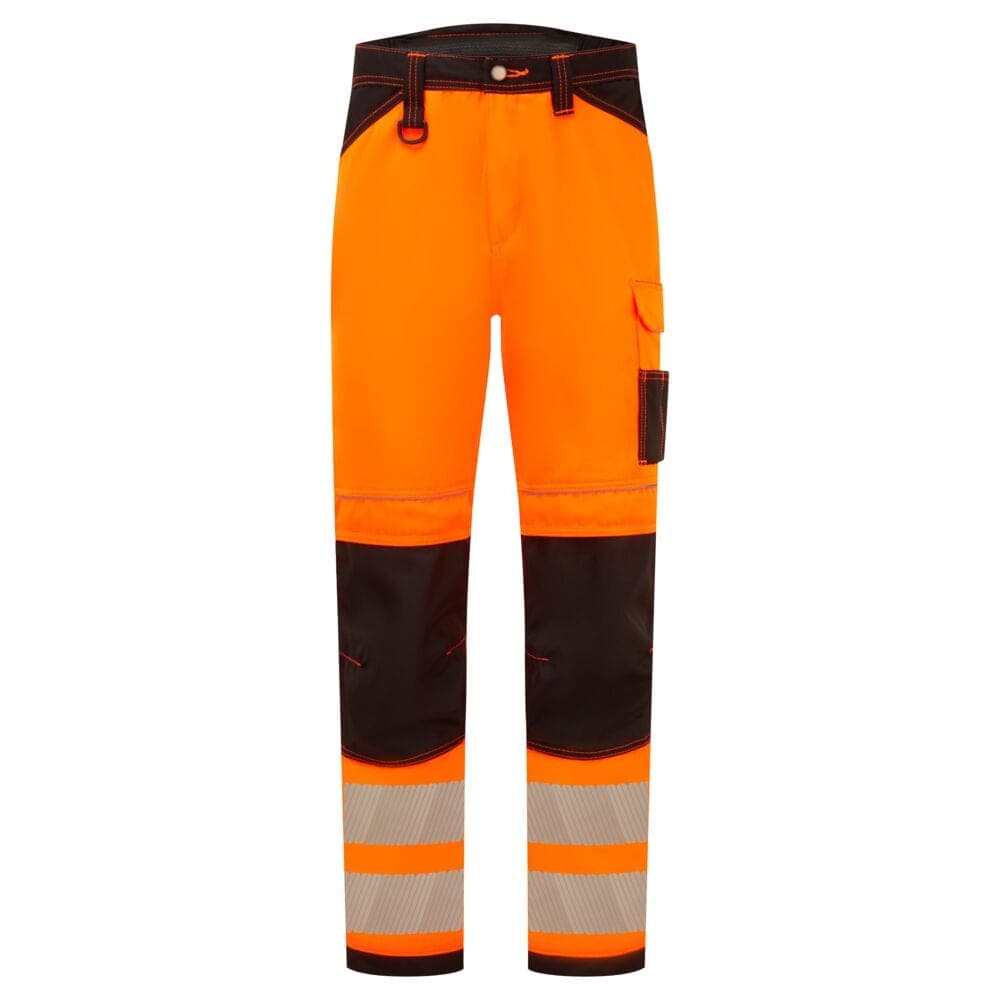 PW3 Hi-Vis Work Trousers in Orange/Black