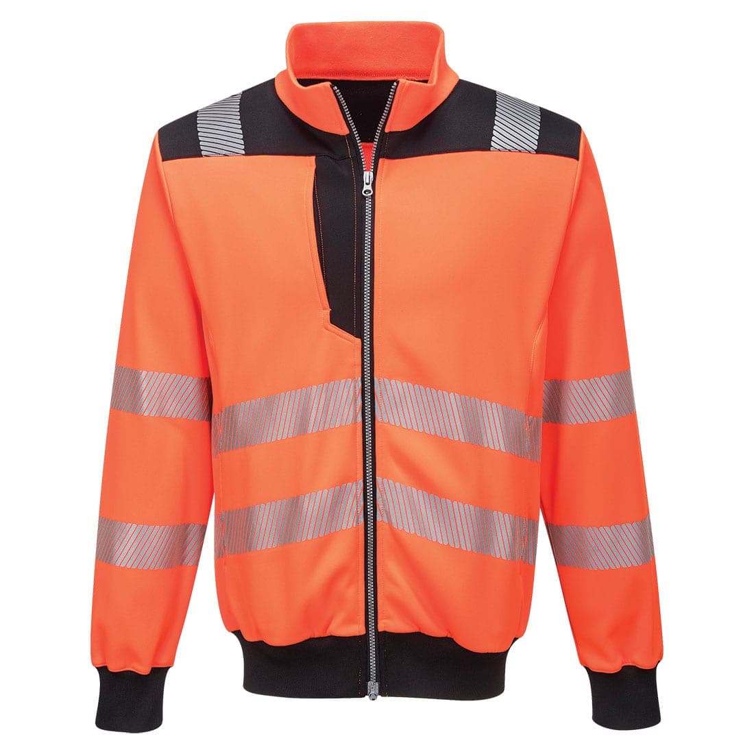 PW3 Hi-Vis Zip Sweatshirt in Orange/Black