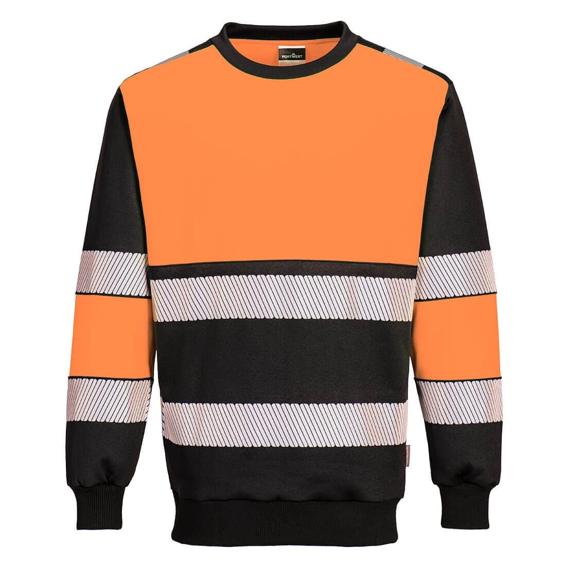 PW3 Hi-Vis Class 1 Sweatshirt in Orange/Black