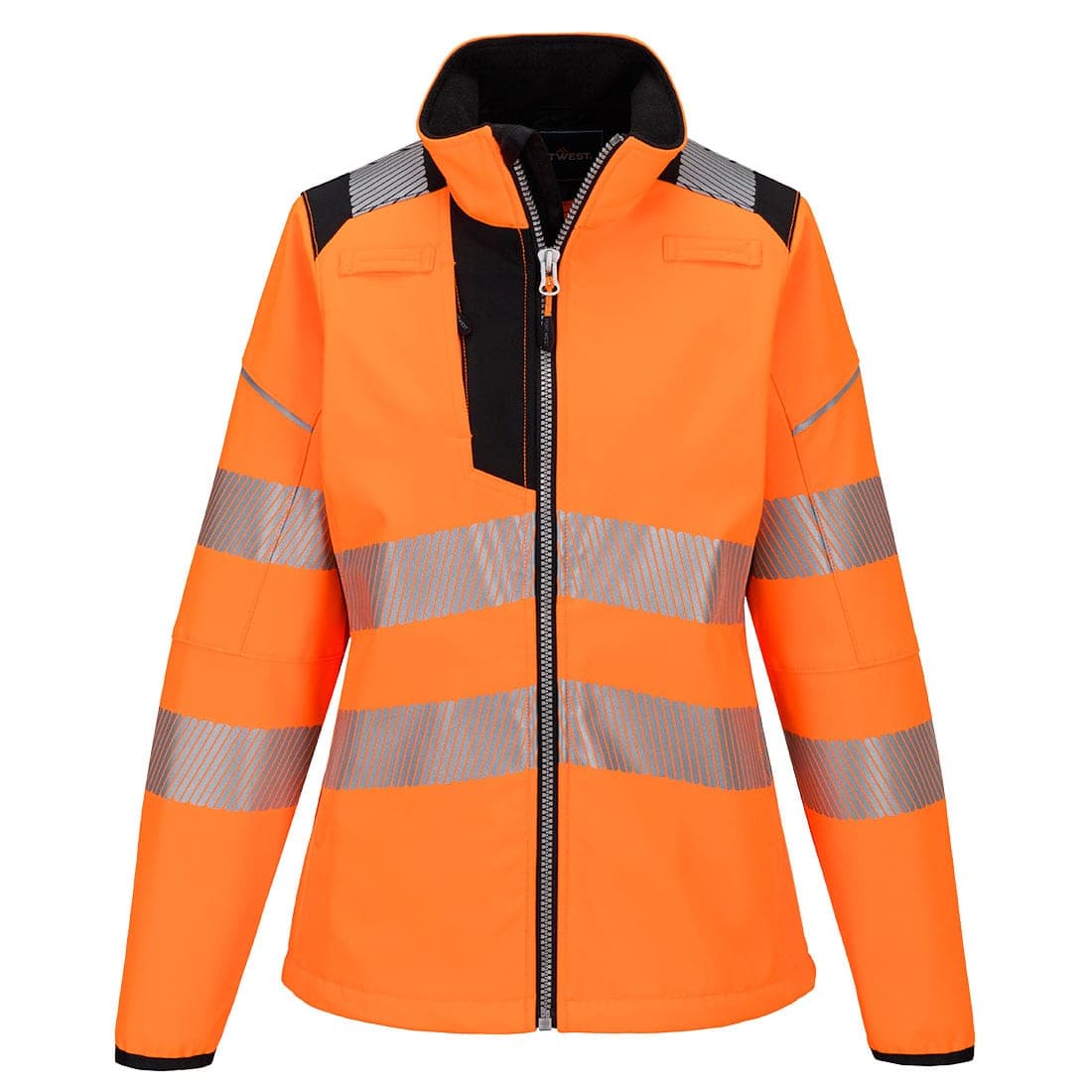 PW3 Hi-Vis Women's Softshell (3L) in Orange/Black