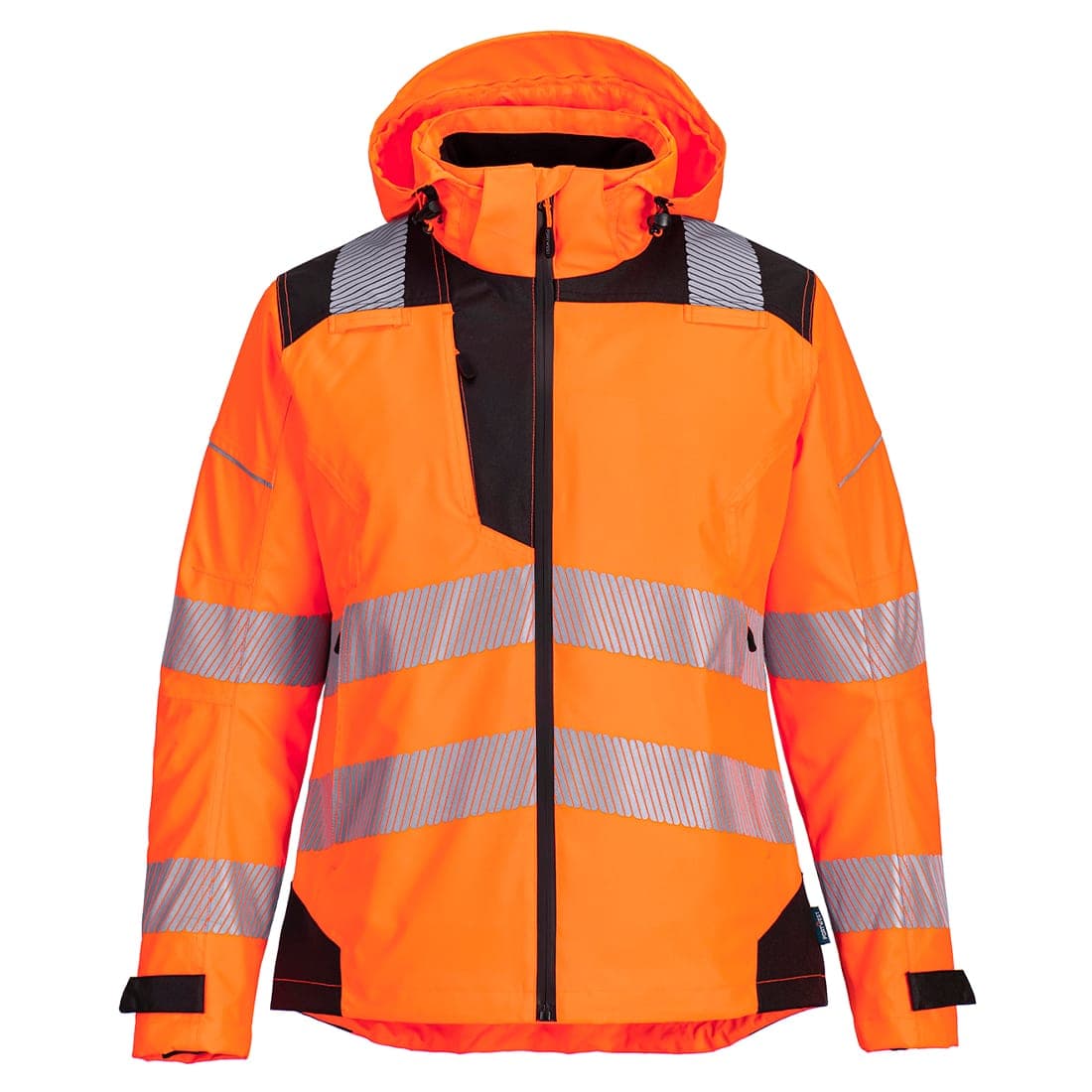 PW3 Hi-Vis Women's Rain Jacket in Orange/Black
