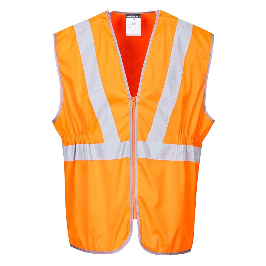 Hi-Vis Zip Long Length Vest in Orange