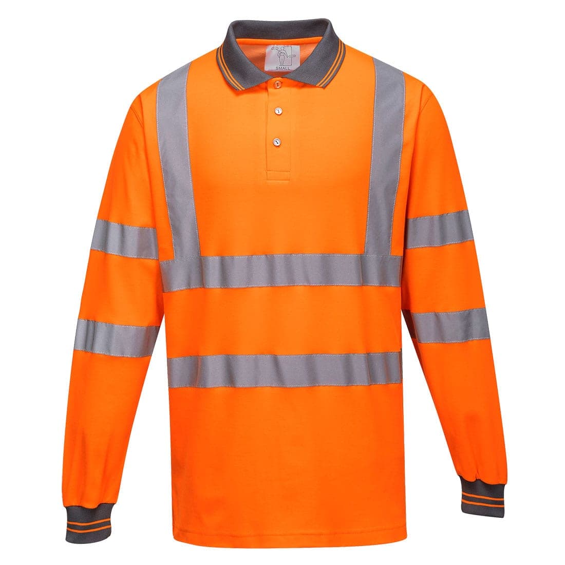Hi-Vis Cotton Comfort Polo Shirt L/S in Orange