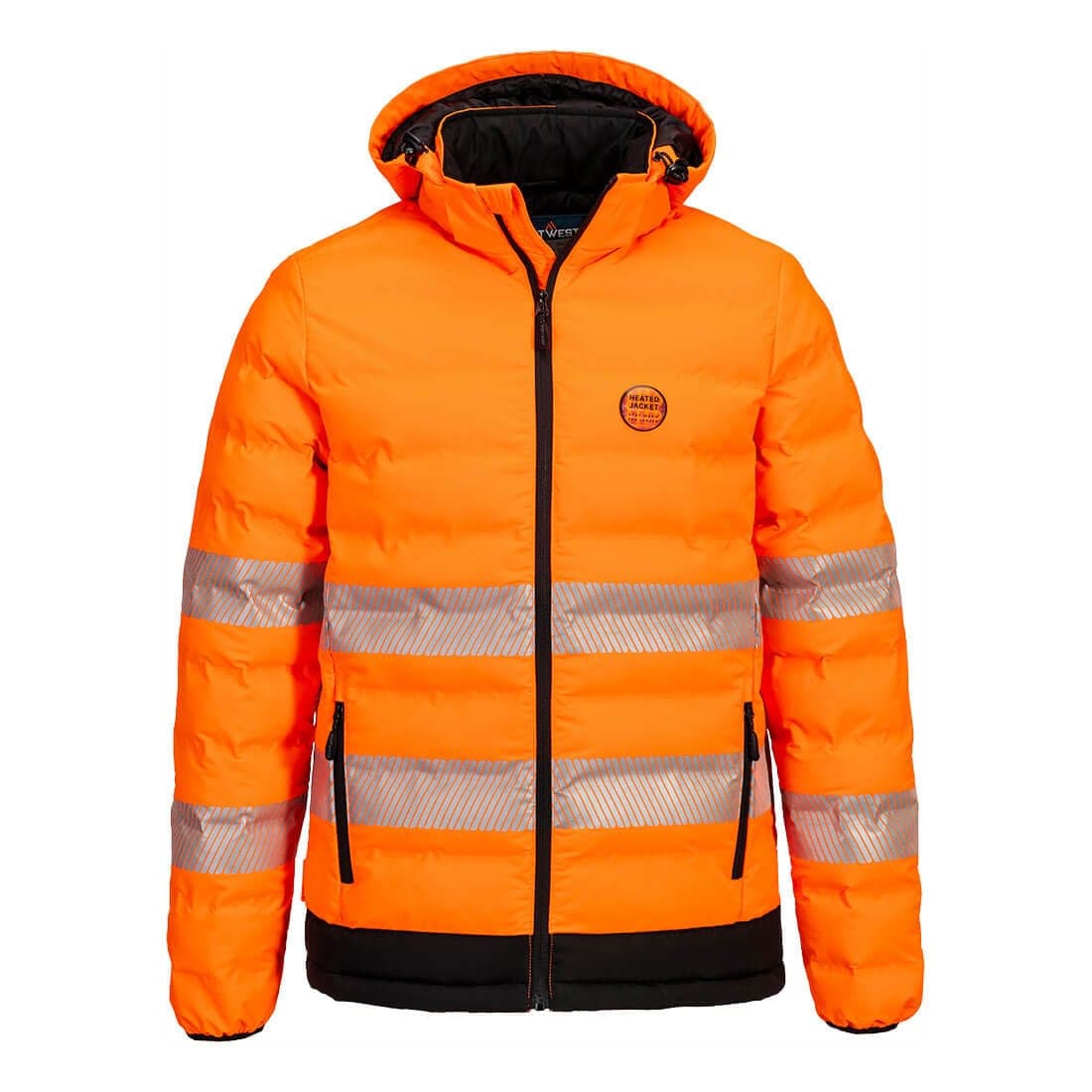 Hi-Vis Ultrasonic Heated Tunnel Jacket in Orange/Black