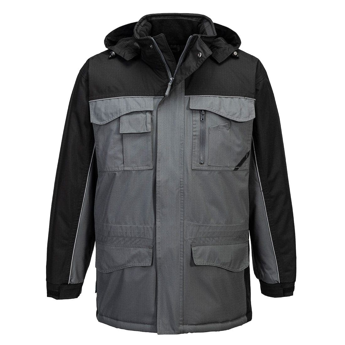 Ripstop Winter Jacket in Black/Grey