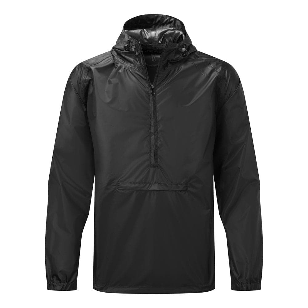 Packable Overhead Rain Jacket in Black