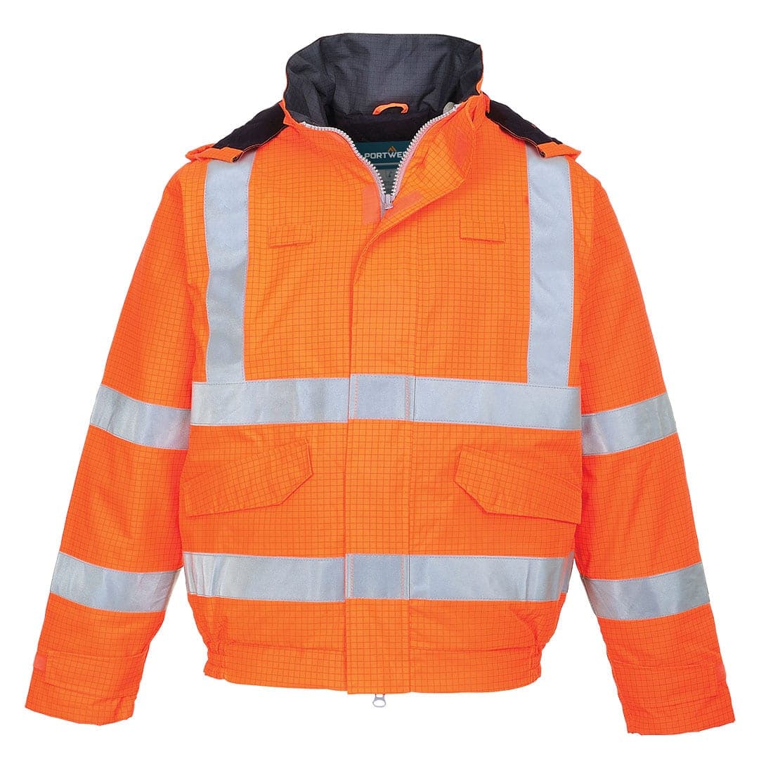 Bizflame Rain Hi-Vis FR Winter Bomber Jacket in Orange