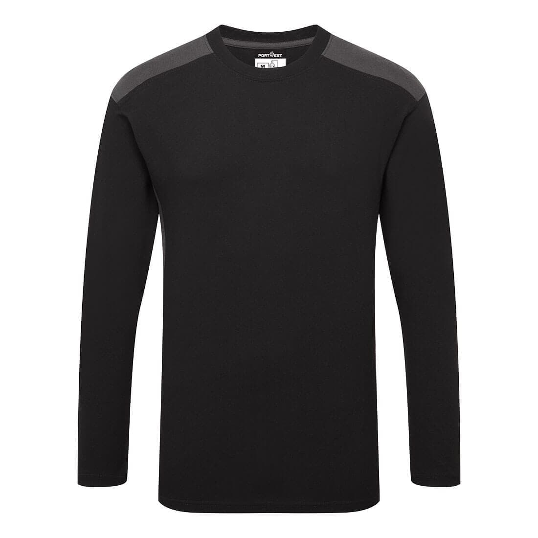 Two-Tone T-Shirt L/S in Black/Grey